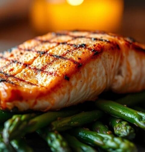 Grilled Salmon with Asparagus