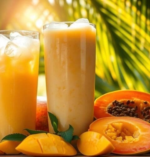 Mango Papaya Coconut Smoothie
