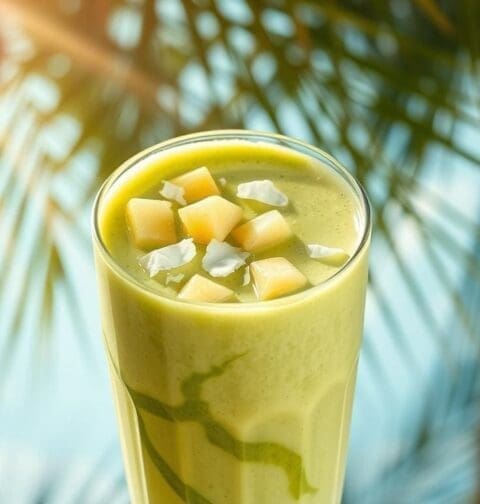 Pineapple Coconut Matcha Smoothie