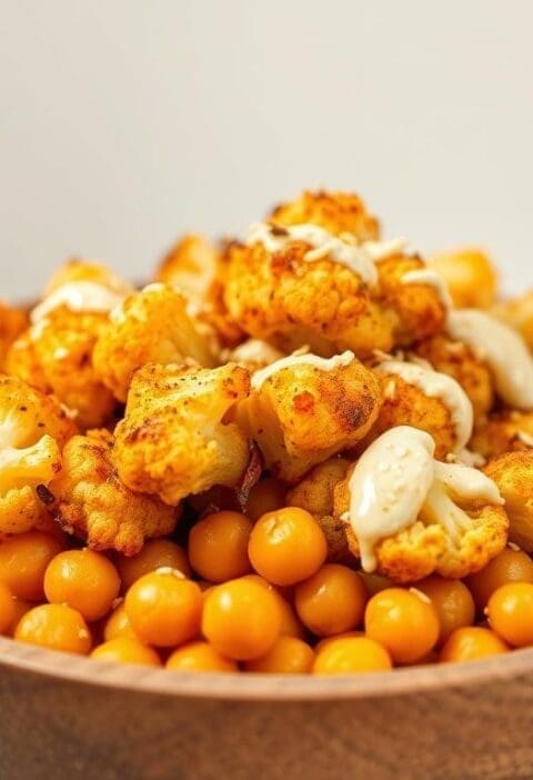Roasted Cauliflower and Chickpea Bowl
