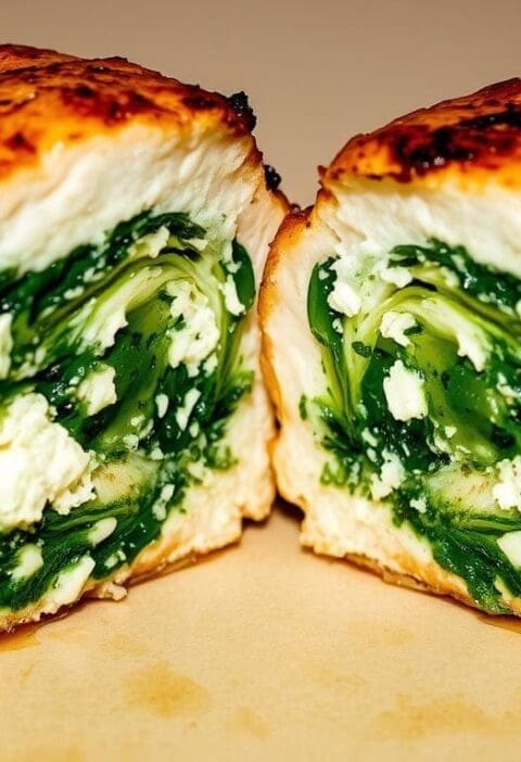 Spinach and Feta Stuffed Chicken Breast
