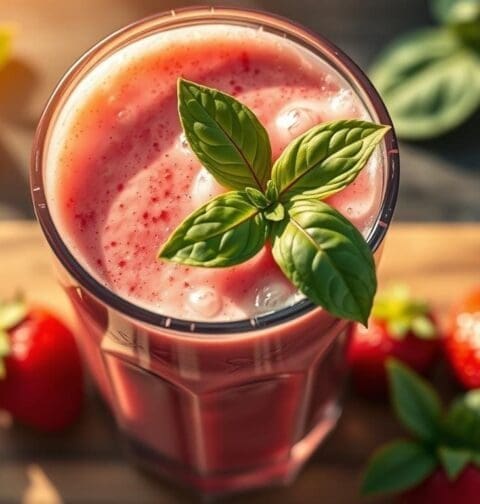 Strawberry and Basil Smoothie Recipe - Italy