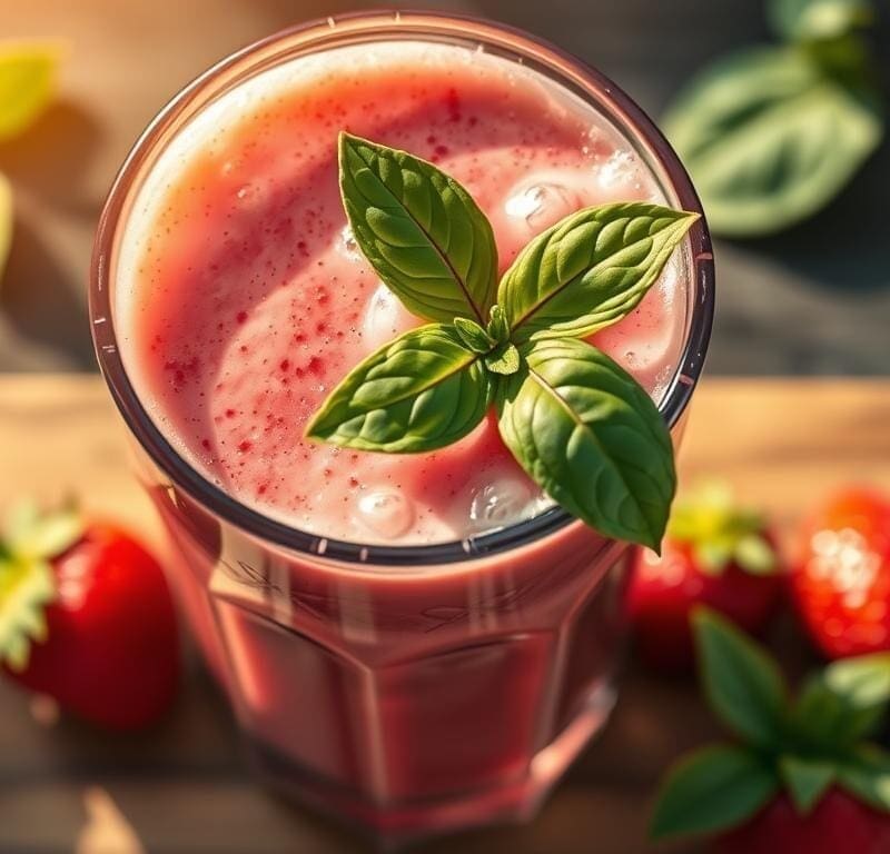 Strawberry and Basil Smoothie Recipe - Italy