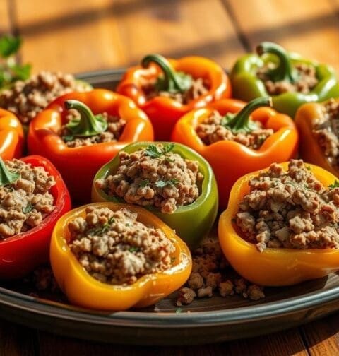 Stuffed Bell Peppers with Ground Turkey