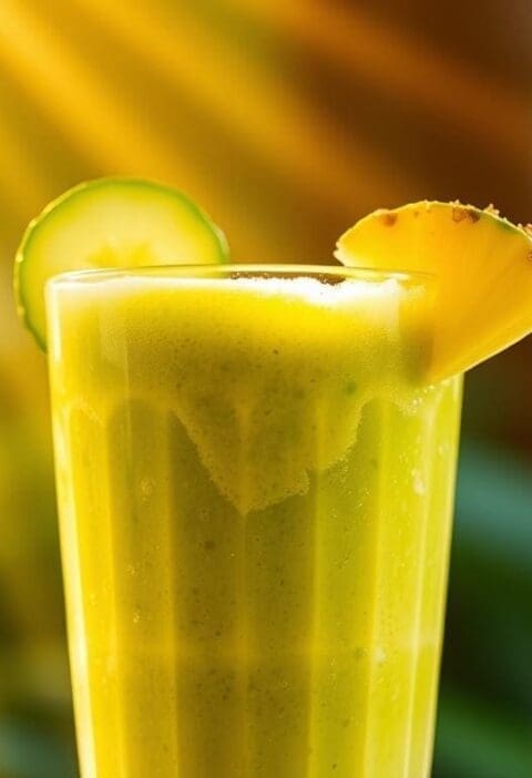 Tropical Detox Smoothie (Cucumber, Pineapple, Coconut Water)